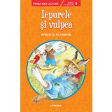 Iepurele si vulpea. Poveste cu pictograme. Citesc cu ajutor (Nivelul 1)
