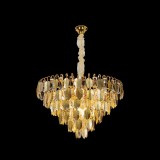 Candelabru Cristal CC8052/400GD 6x E14, Diametru 40cm, Auriu Lucios, Inaltime Reglabil ModernLight Concept