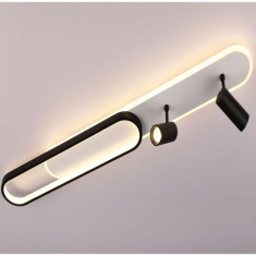 Lustra Led Neagra cu doua spoturi Carina 85w 4200lm 3000k 4000k 6500k cu Telecomanda