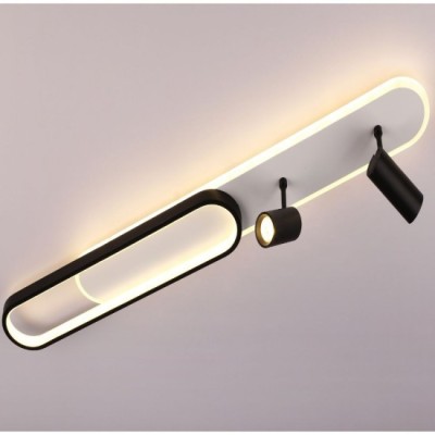 Lustra Led Neagra cu doua spoturi Carina 85w 4200lm 3000k 4000k 6500k cu Telecomanda foto