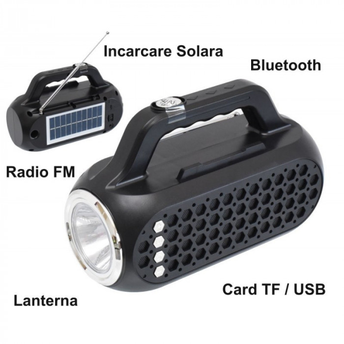 Radio FM cu Lanterna si Panou Solar EP-516