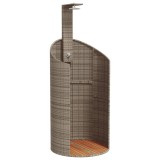 Cumpara ieftin Dus de exterior, gri, 100x100x241,5 cm, poliratan/lemn acacia