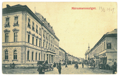 2364 - SIGHET, Maramures, Market, Romania - old postcard - used - 1907 foto