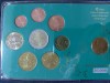 Euro set - Grecia 2002-2005 + 5 drahme 1992, 9 monede, Europa
