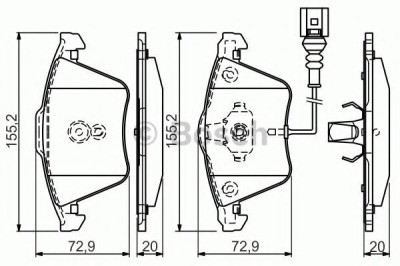 Set placute frana,frana disc AUDI A3 (8P1) (2003 - 2012) BOSCH 0 986 494 550 foto