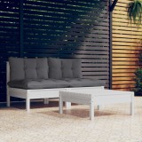 Gossi set mobilier gradina cu perne, antracit, 3 piese, lemn de pin