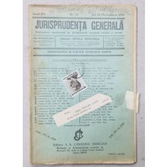 JURISPRUDENTA GENERALA , PUBLICATIUNE SAPTAMANALA DE JURISPRUDENTA REZUMATA ROMANA SI STREINA , NR. 31, 1937
