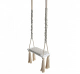 Leagan din lemn si spuma pentru copii WoodSwing by BabySteps, Catifea Velvet Ecri