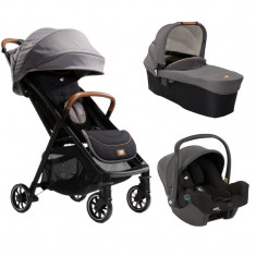 Joie - Carucior pentru copii ultracompact 3 in 1 Parcel Carbon / i-Snug Shale ( Carucior Parcel Carbon + Landou Ramble XL Carbon + Scoica auto i-Snug