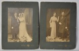 2x Fotografie pe carton cabinet atelier Victor Gross Galatz Galati cupluri