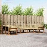 Cumpara ieftin Set de canapele de exterior 7 buc. 7-Locuri Natural si Bej