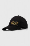 Cumpara ieftin EA7 Emporio Armani șapcă de baseball din bumbac culoarea negru, cu imprimeu
