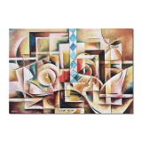 Tablou pictat manual cubism sintetic, Chitara solo, 100x70cm ulei pe panza, Vlad Soltan