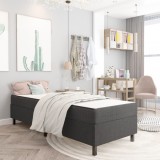 Cadru Pat Continental Gri 100x200 cm vidaXL, Material Textil, MDF si Metal, Rezistent