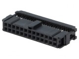 Mufă IDC Mamă 26 PIN Aurit pentru Cablu-Bandă Neagră, TE Connectivity