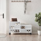 vidaXL Pantofar, alb, 102x36x60 cm, lemn compozit
