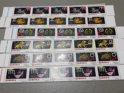Romania LP 1576-Zodiac-MNH-streif 5 serii foto