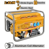 Generator curent electric, 2,8 kw, cu pornire automata motor 4 timpi, aparat portabil de curent pentru santier sau uz casnic - Ingco GE30005-1