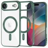 Husa premium iPhone 17 Air Asteroid GSM Luxury Crystal MagSafe, verde inchis