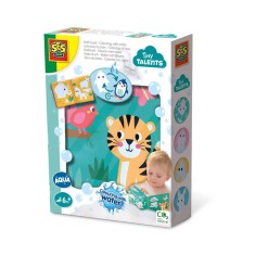 Jucarie baie, Carte de colorat cu apa, 8 pagini cu animale, +6 luni