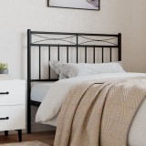 VidaXL Tăblie de pat metalică, negru, 90 cm