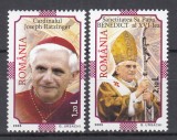 ROMANIA 2005 LP 1690 SANCTITATEA SA PAPA BENEDICT AL XVI lea SERIE MNH