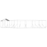 Cumpara ieftin Padoc exterior cu acoperis argintiu 10x8x2,5 m otel galvanizat