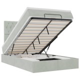Cumpara ieftin Cadru de pat otoman cu saltele Gri deschis 120x190cm catifea
