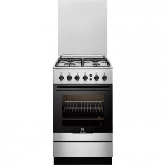 Aragaz pe gaz Electrolux EKG51153OX, 4 arzatoare, grill, 50 cm, inox foto