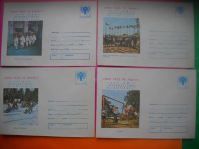 HOPCT PLIC LOT NR 43 -SET 5 PLICURI -COPII-ANUL INTERNATIONAL AL COPILULUI 1979-PIONIERI--ROMANIA foto