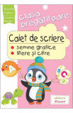 Cumpara ieftin Caiet de scriere pentru clasa pregătitoare. Semne grafice. Litere şi cifre