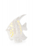 Decoratiune luminoasa Capri Porc Fish, Bizzotto, LED, 14.7 x 9.8 x 15.5 cm, portelan