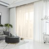 Set perdea tip tesatura in cu rejansa din bumbac tip fagure, Monaco, Madison, 200x205 cm, Crem, 2 buc