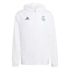 Real Madrid geacă de bărbați cu glugă Windbreak white - XL