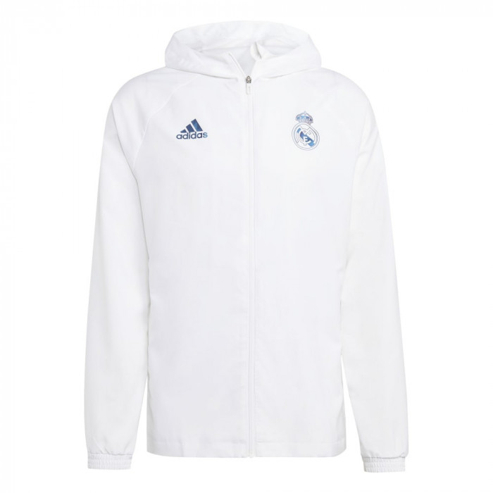 Real Madrid geacă de bărbați cu glugă Windbreak white - XL