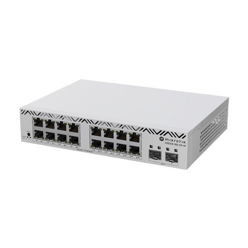 Cloud Smart Switch, 16 x Gigabit, 2 x SFP+ 10Gbps, 1U - Mikrotik CSS318-16G-2S+IN SafetyGuard Surveillance