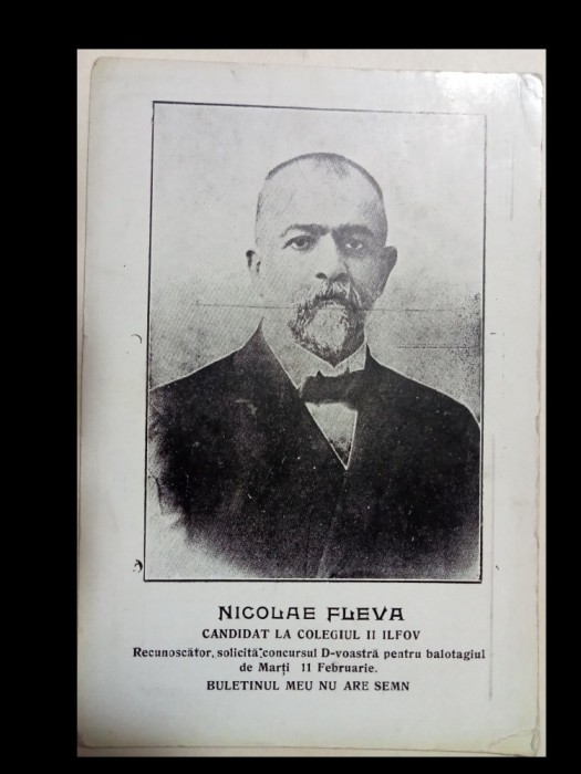 Carte postala electorala Nicolae Fleva