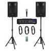 Set Mixer Amplificat PA McGrey BP-210, 100W, Bluetooth, USB/SD + 2 Boxe Pasive 2 Cai, Stative, Microfon, Cabluri, Telecomanda