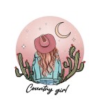 Cumpara ieftin Sticker decorativ Country Girl, Multicolor, 61 cm, 3904ST, Oem