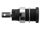 Soclu banană 4mm negru nichelat pentru panou