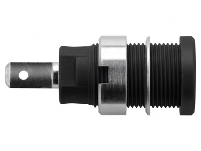 Soclu banană 4mm negru nichelat pentru panou foto