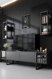 Comoda Tv Chrome Line Tv Stand Stylish, Gri, 180 x 48 x 30 cm