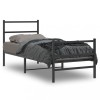 VidaXL Cadru pat metalic cu tăblii de cap/picioare&nbsp; negru, 80x200 cm