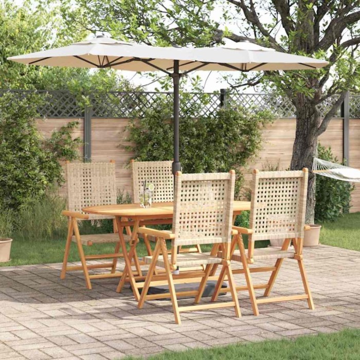 vidaXL Set de masă pentru grădină 5 pcs Bej