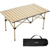 Masa Pliabila Pentru Camping, Inclusa Geanta de Transport, Aluminiu, Bej, 120 x 55 x 50cm
