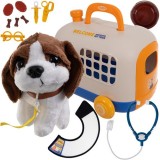Set de joaca Micul Veterinar, catelus din plus, valiza si diverse accesorii, 28 x 23 x 24 cm