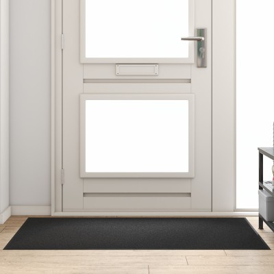 Preș pentru ușă Rectangular Negru 90x150 cm foto