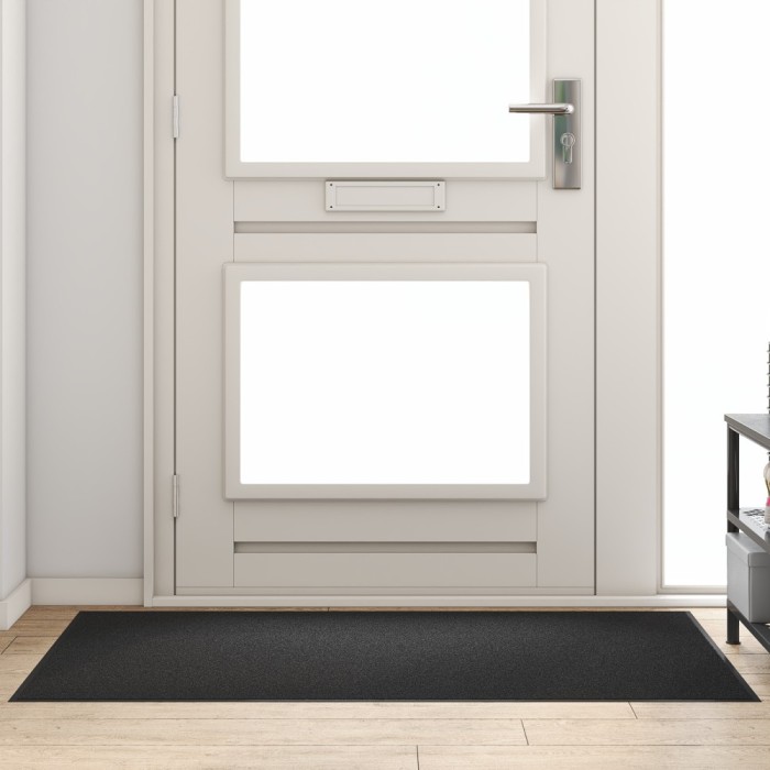 Preș pentru ușă Rectangular Negru 90x150 cm