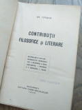 Cumpara ieftin Contribuţii filosofice şi litere- Gr.Tausan,1940 /CAPITOL NATIONALISM SI CULTURA