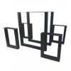 Set 6 Picioare Masa Bancă VivaTechnix KRO-1198: 720x600mm &amp; 420x300mm, Otel, Negru, Gradina, Fabricat in Romania